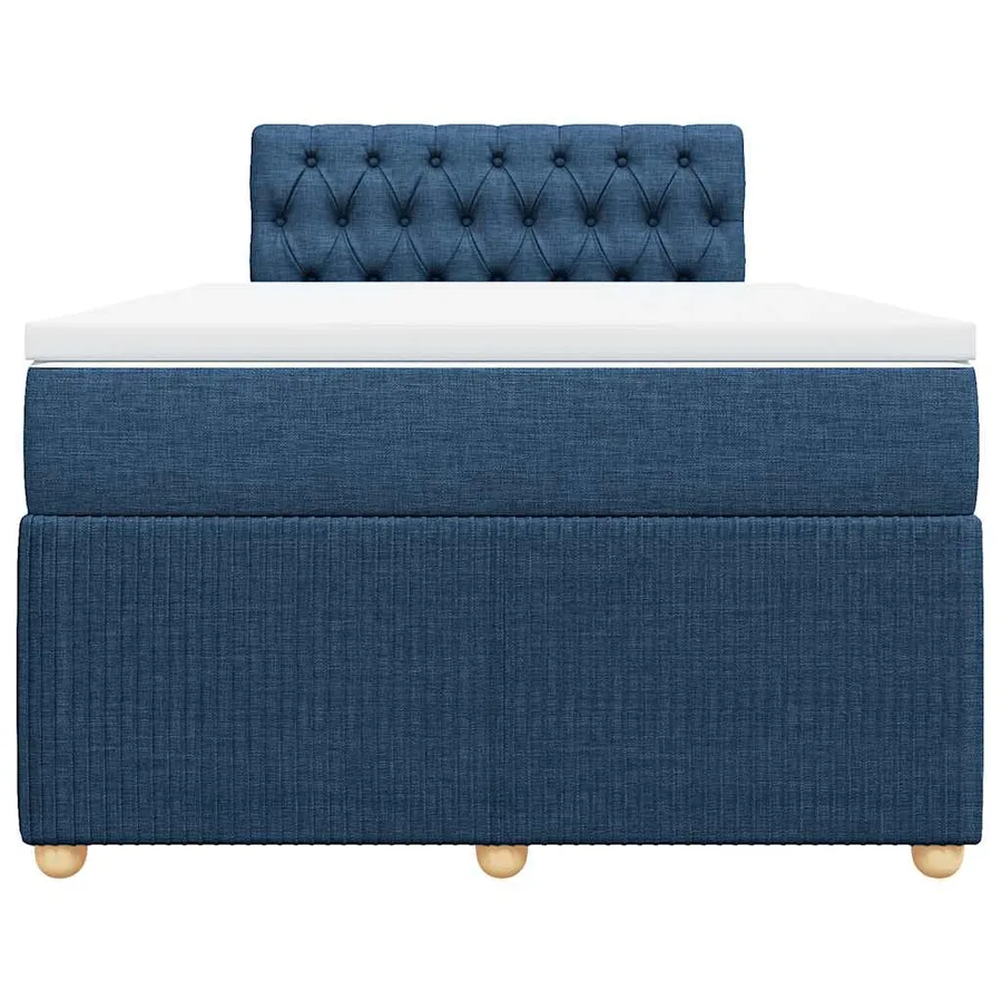 Sommier à lattes de lit avec matelas Bleu 120x200 cm Tissu - 4