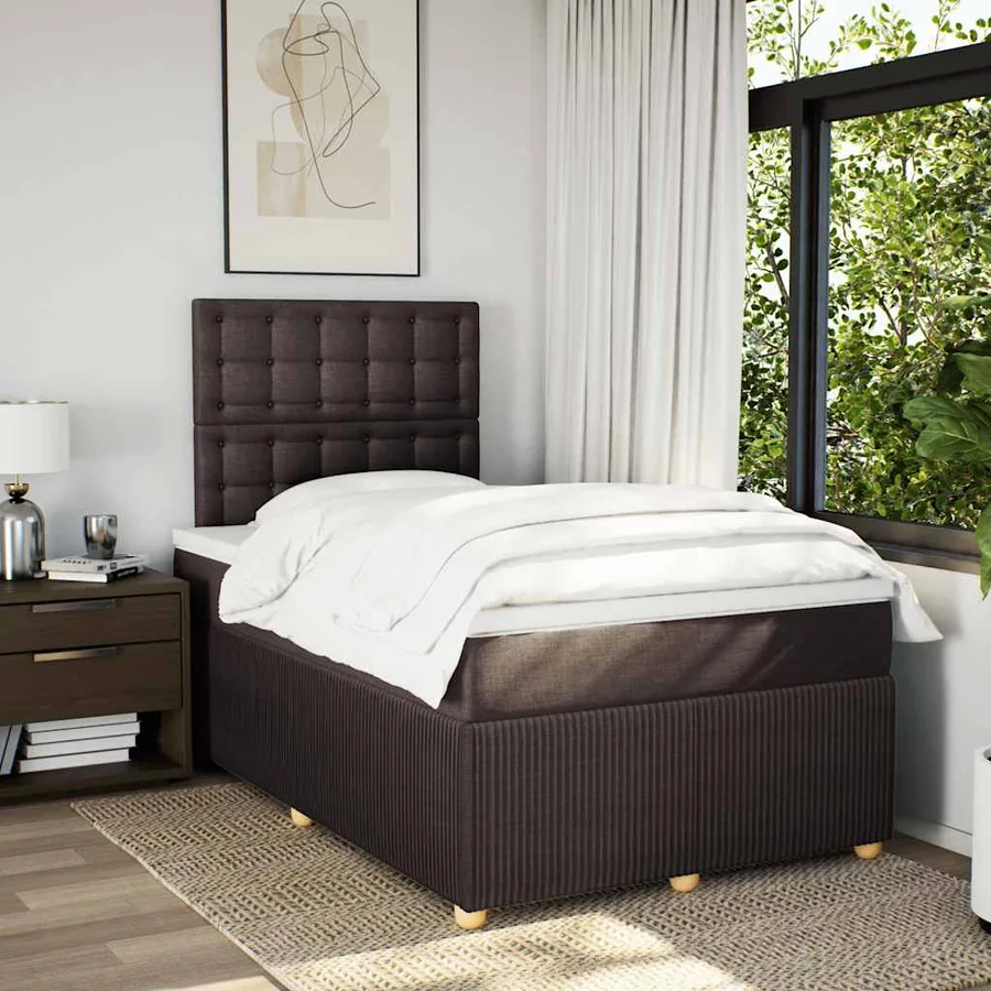 Sommier à lattes de lit avec matelas Marron foncé 120x200 cm - 3