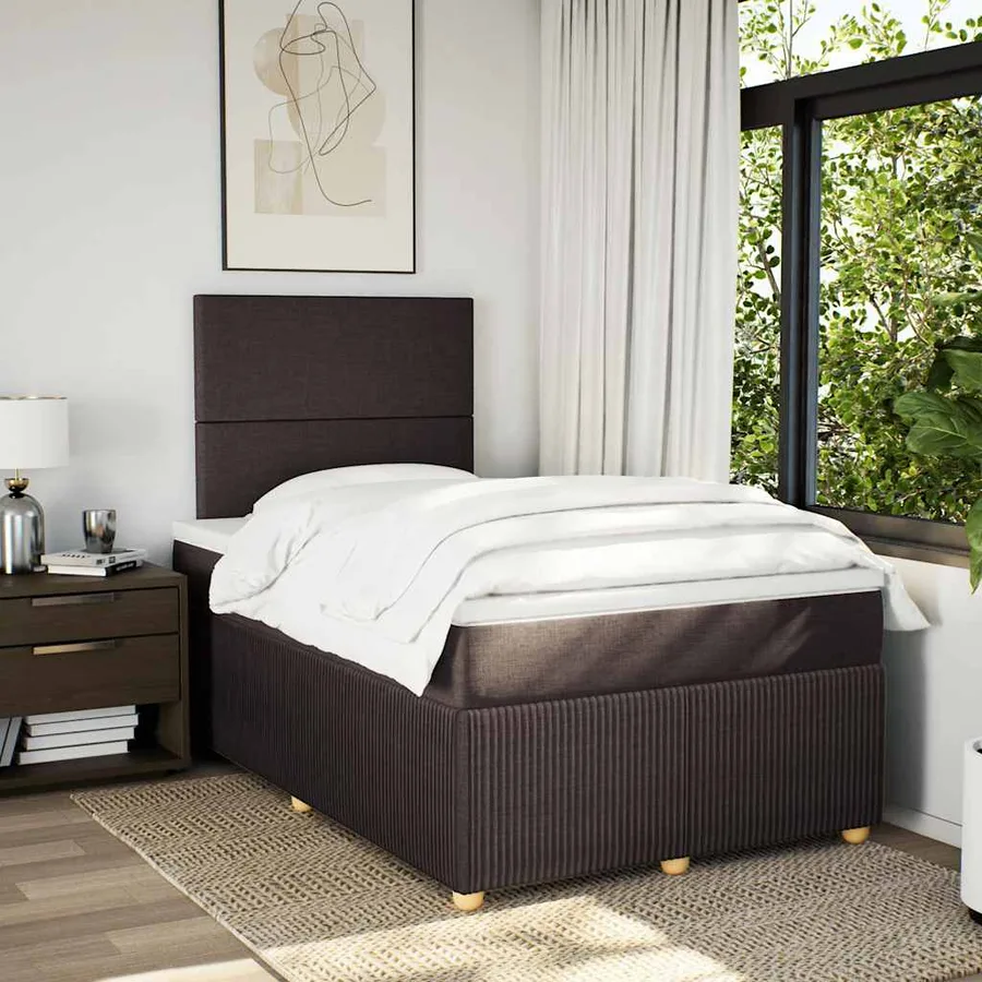 Sommier à lattes de lit avec matelas Marron foncé 120x200 cm - 4
