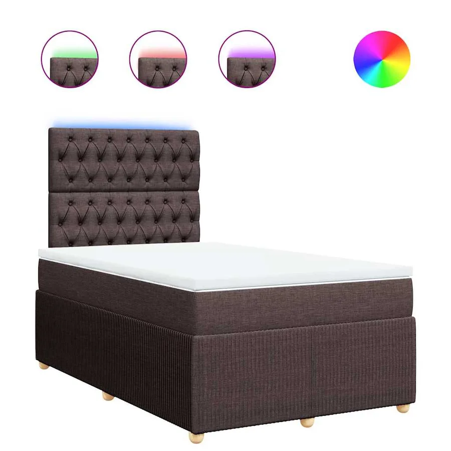 Sommier à lattes de lit avec matelas Marron foncé 120x200 cm - 2