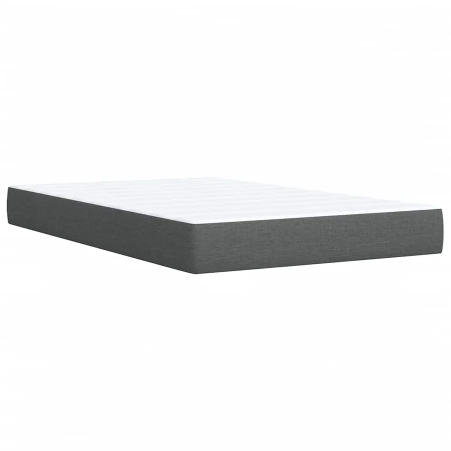 Sommier à lattes de lit avec matelas Gris foncé 120x200cm Tissu - 10