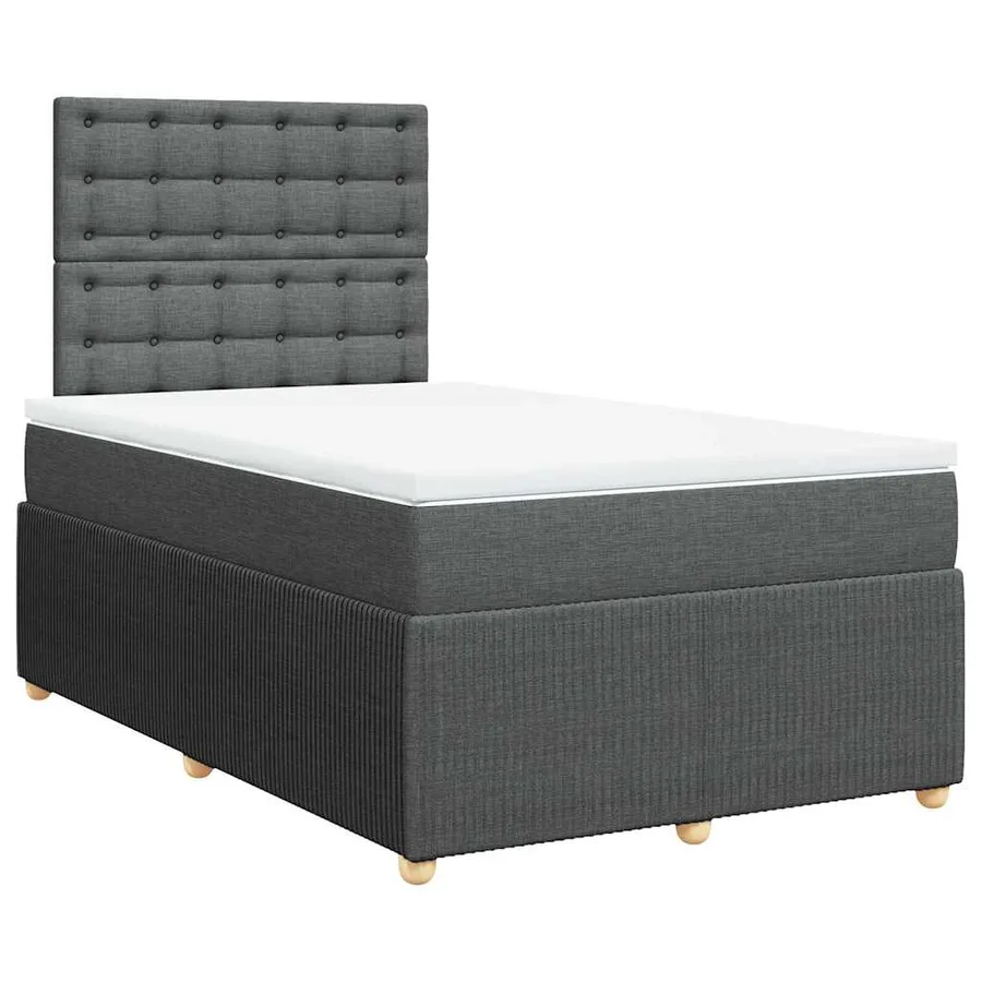 Sommier à lattes de lit avec matelas Gris foncé 120x200cm Tissu - 3