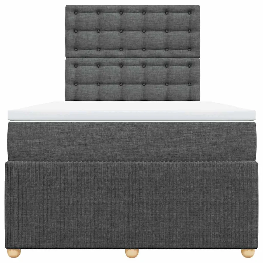 Sommier à lattes de lit avec matelas Gris foncé 120x200cm Tissu - 6