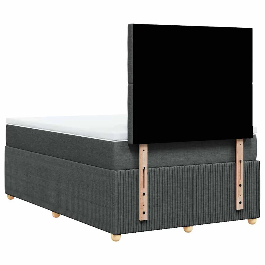 Sommier à lattes de lit avec matelas Gris foncé 120x200cm Tissu - 8