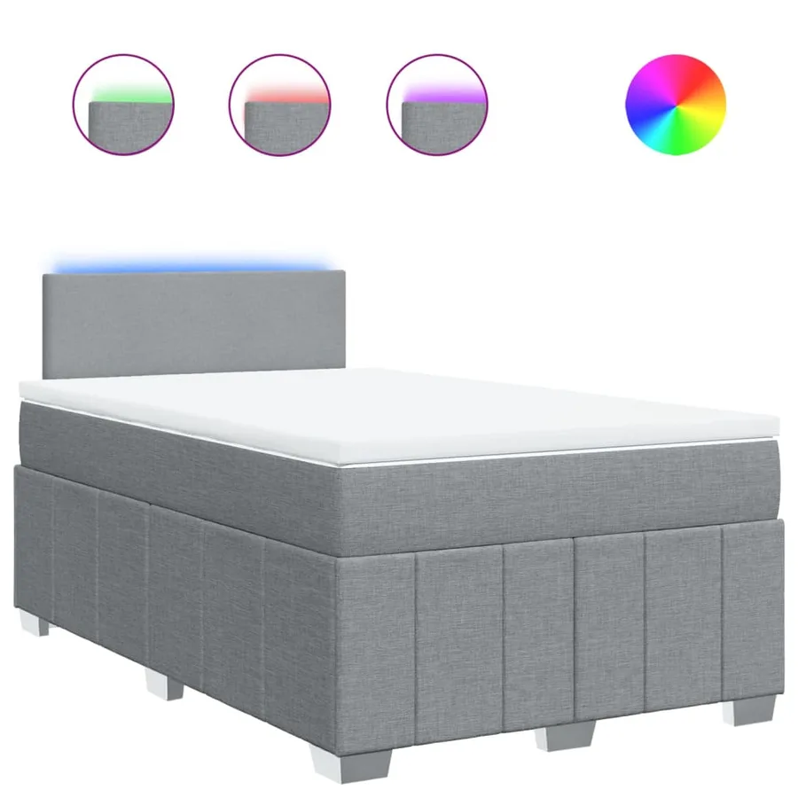 Sommier à lattes de lit avec matelas Gris clair 120x200cm Tissu - 2