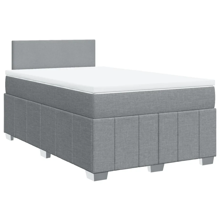 Sommier à lattes de lit avec matelas Gris clair 120x200cm Tissu - 3