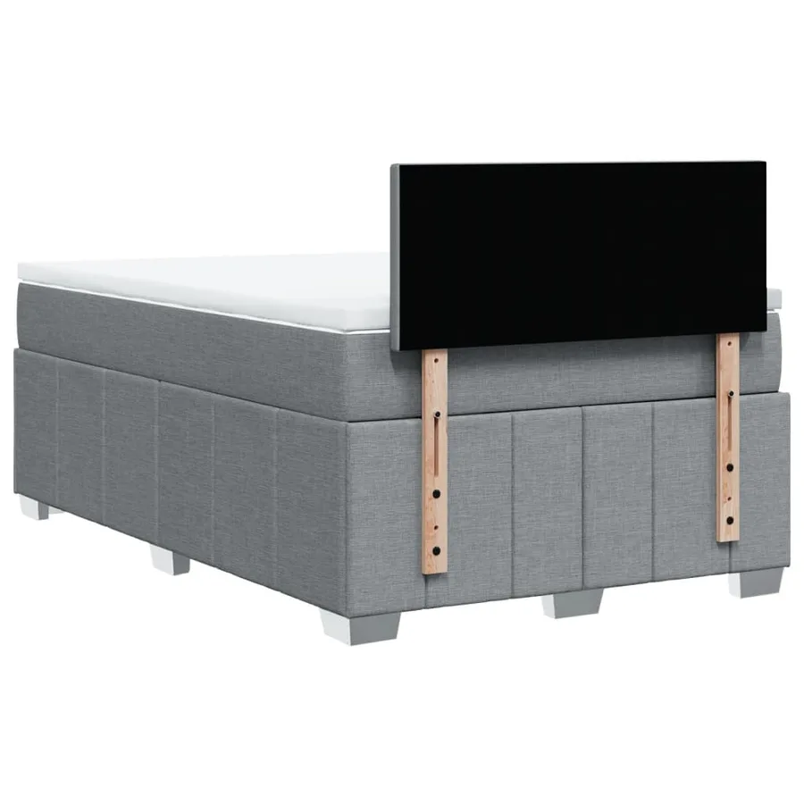 Sommier à lattes de lit avec matelas Gris clair 120x200cm Tissu - 8
