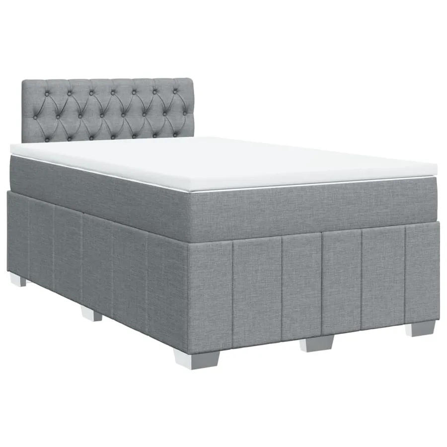 Sommier à lattes de lit avec matelas Gris clair 120x200cm Tissu - 3