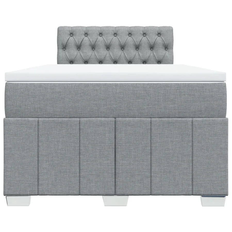 Sommier à lattes de lit avec matelas Gris clair 120x200cm Tissu - 6