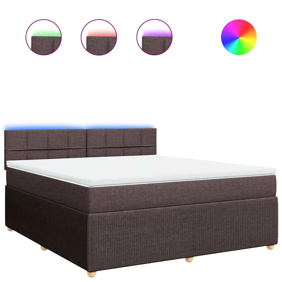 Sommier à lattes de lit avec matelas Marron foncé 180x200 cm - 2