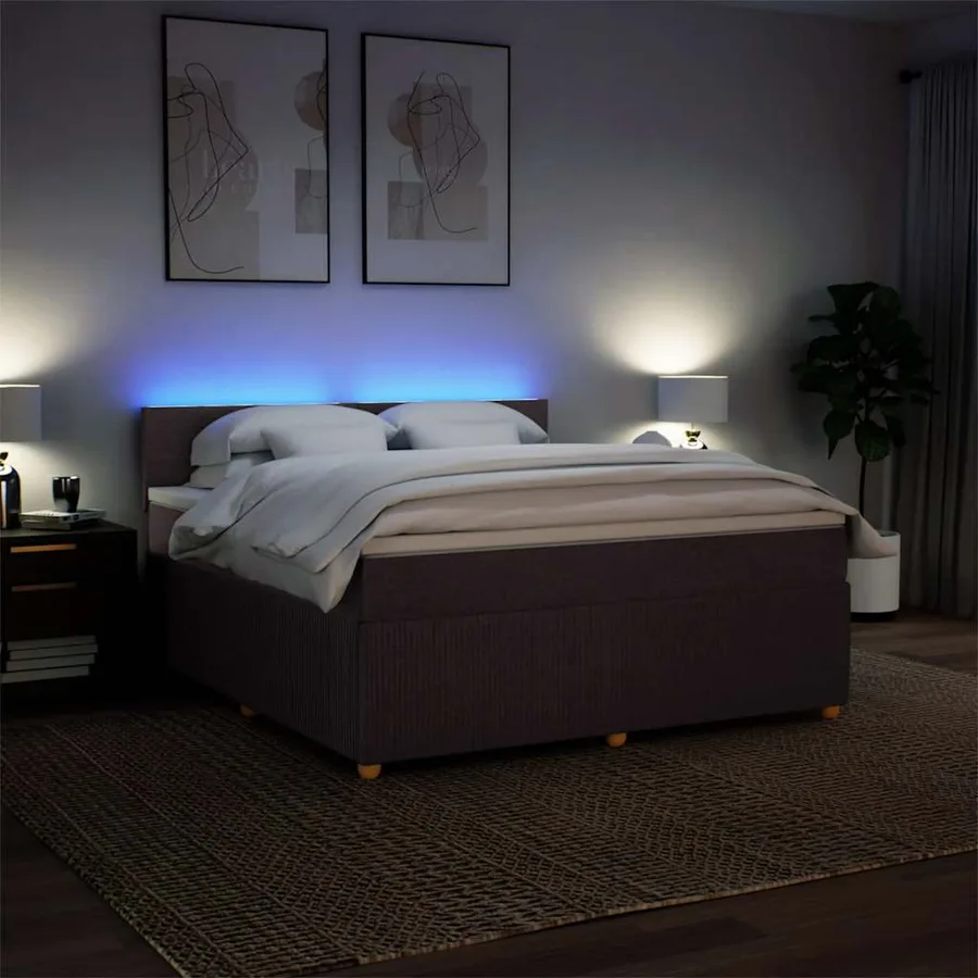Sommier à lattes de lit avec matelas Marron foncé 180x200 cm - 5