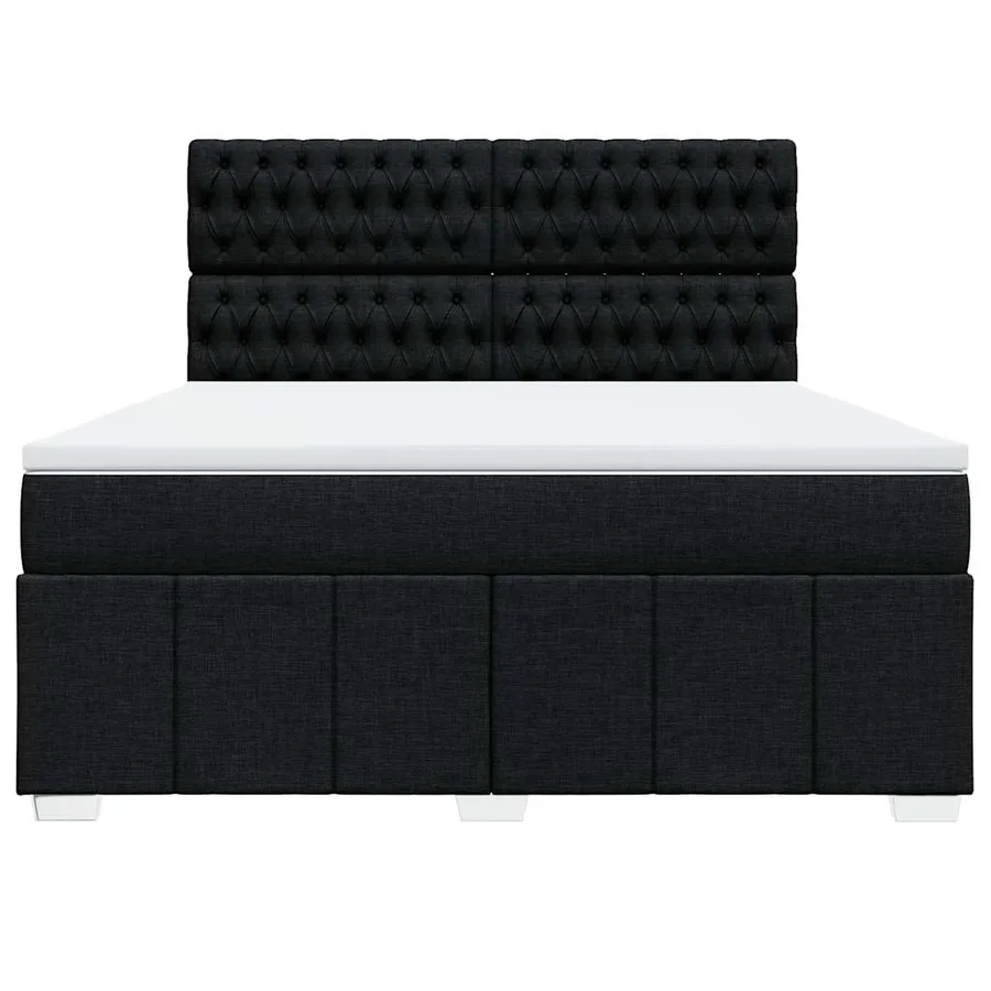 Sommier à lattes de lit avec matelas Noir 180x200 cm Tissu - 6