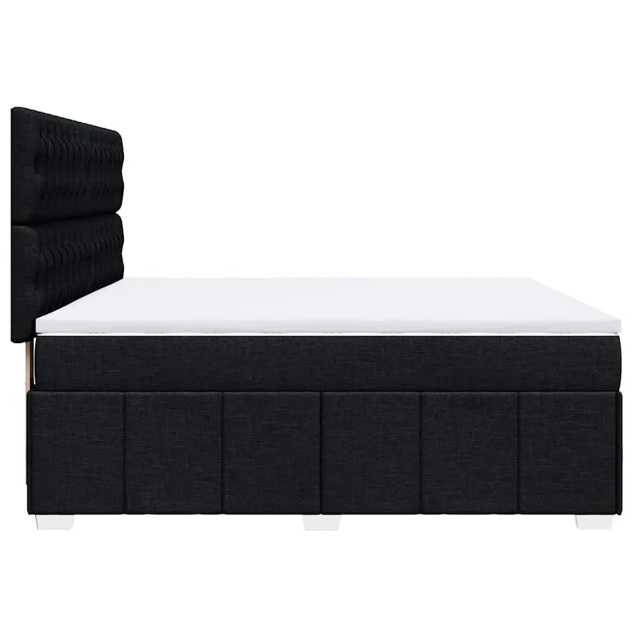 Sommier à lattes de lit avec matelas Noir 180x200 cm Tissu - 7