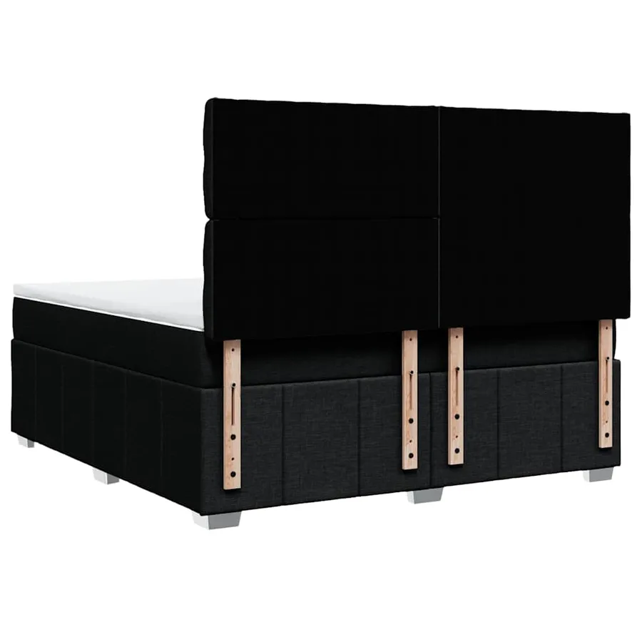 Sommier à lattes de lit avec matelas Noir 180x200 cm Tissu - 8