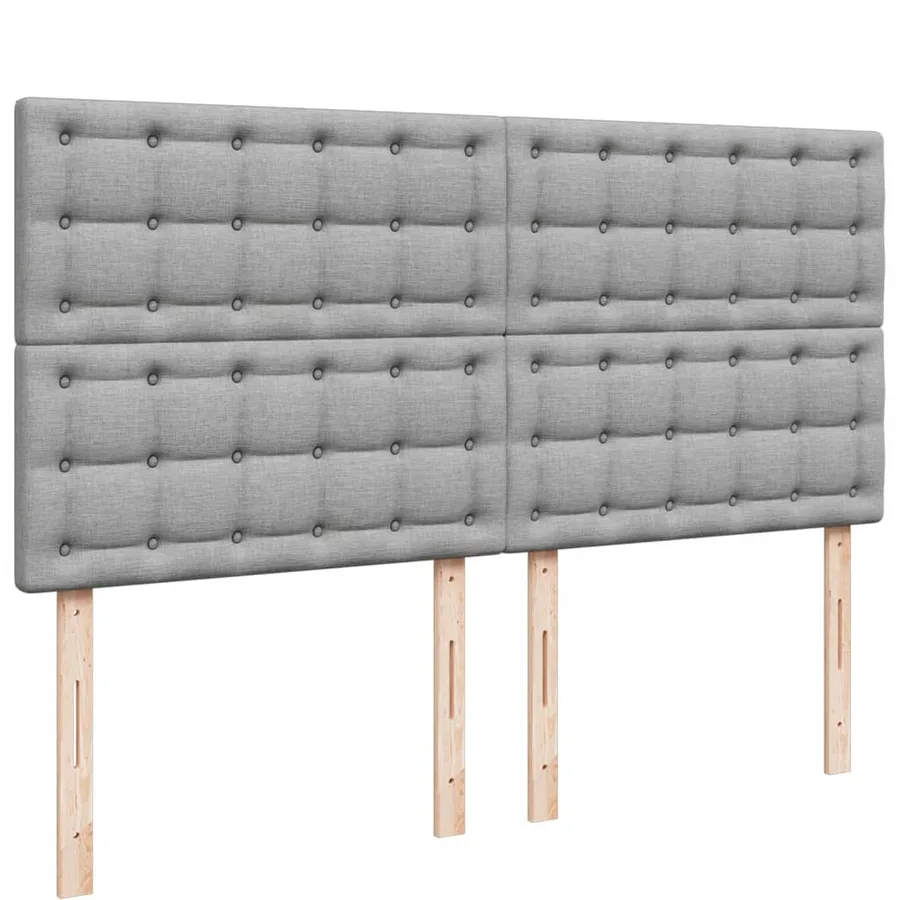 Sommier à lattes de lit avec matelas Gris clair 180x200cm Tissu - 9