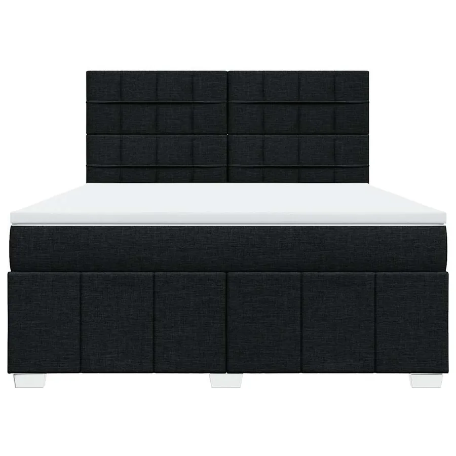 Sommier à lattes de lit avec matelas Noir 180x200 cm Tissu - 6