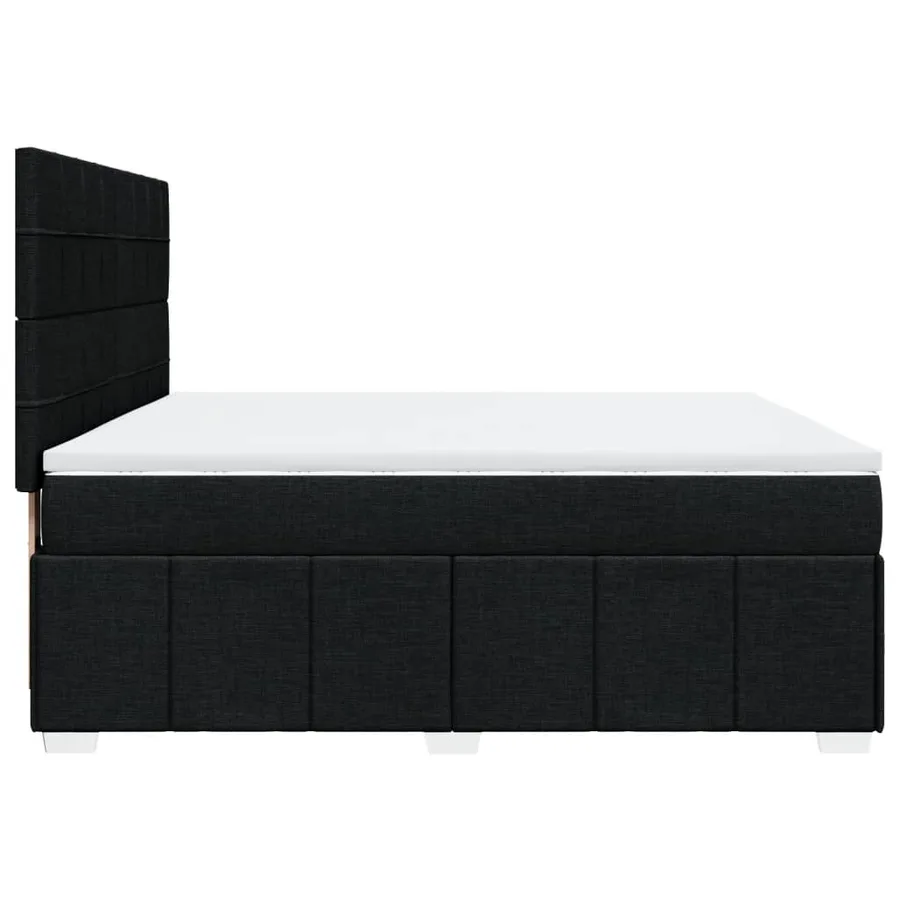 Sommier à lattes de lit avec matelas Noir 180x200 cm Tissu - 7