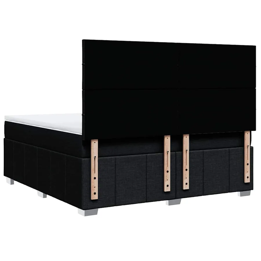 Sommier à lattes de lit avec matelas Noir 180x200 cm Tissu - 8