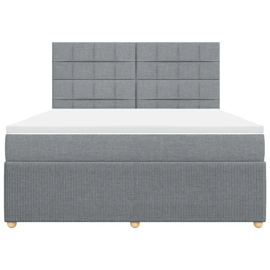Sommier à lattes de lit avec matelas Gris clair 180x200cm Tissu - 6