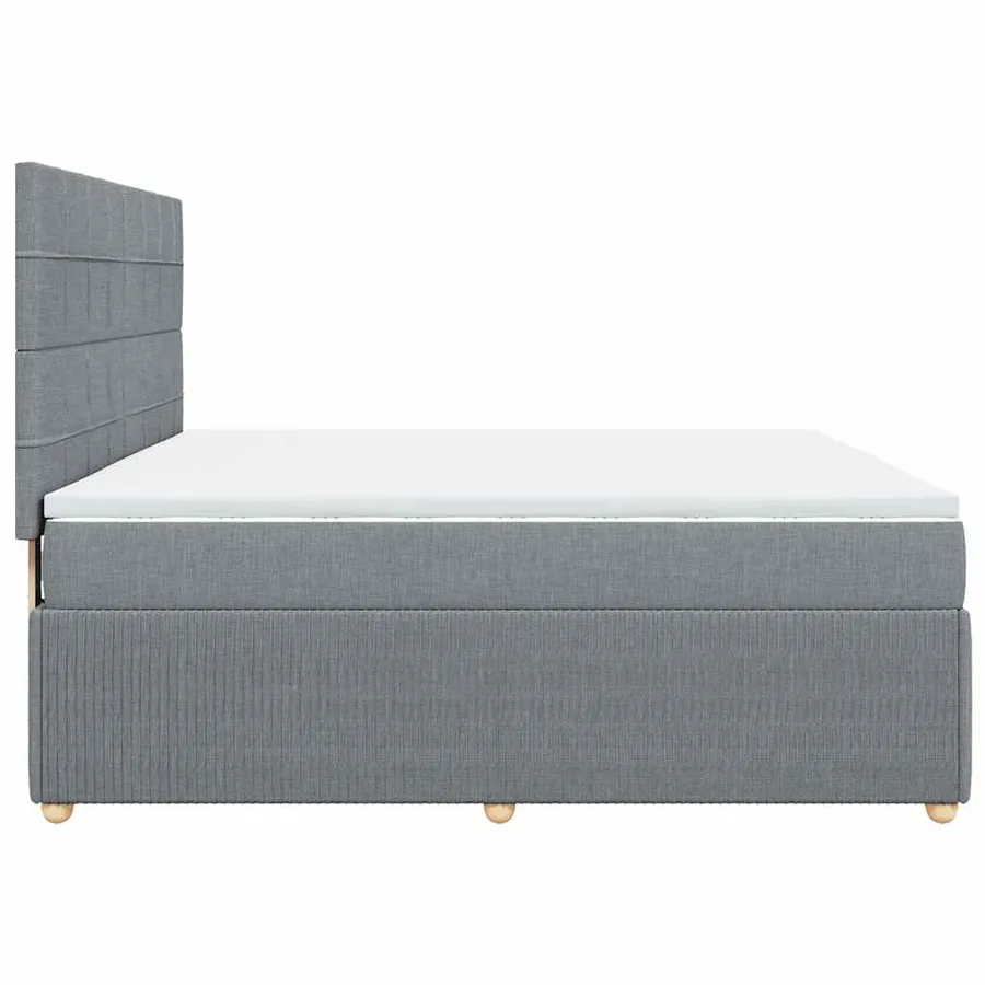 Sommier à lattes de lit avec matelas Gris clair 180x200cm Tissu - 7