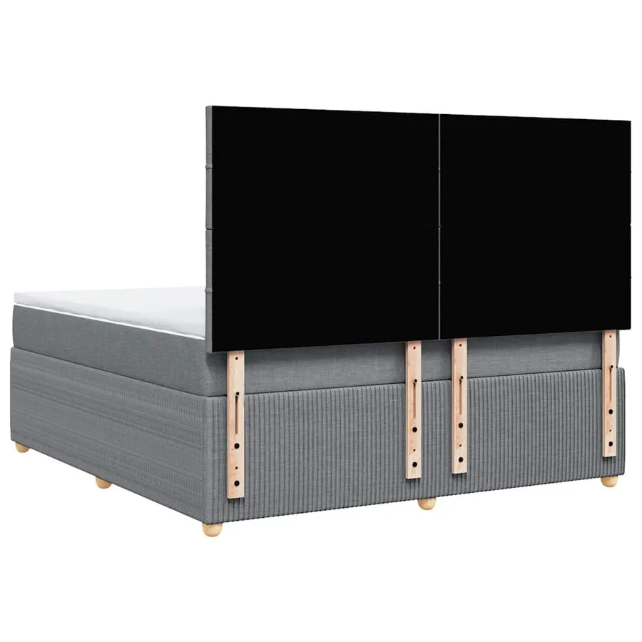 Sommier à lattes de lit avec matelas Gris clair 180x200cm Tissu - 8