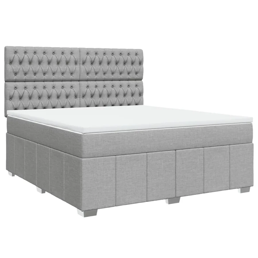 Sommier à lattes de lit avec matelas Gris clair 180x200cm Tissu - 3