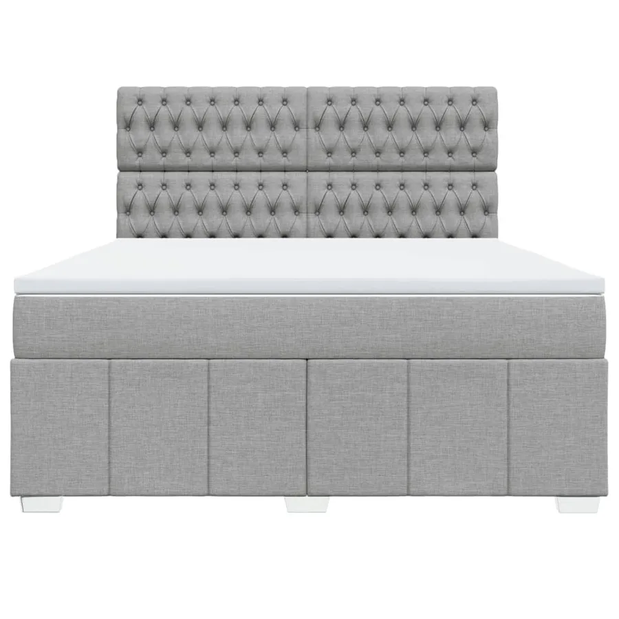 Sommier à lattes de lit avec matelas Gris clair 180x200cm Tissu - 6