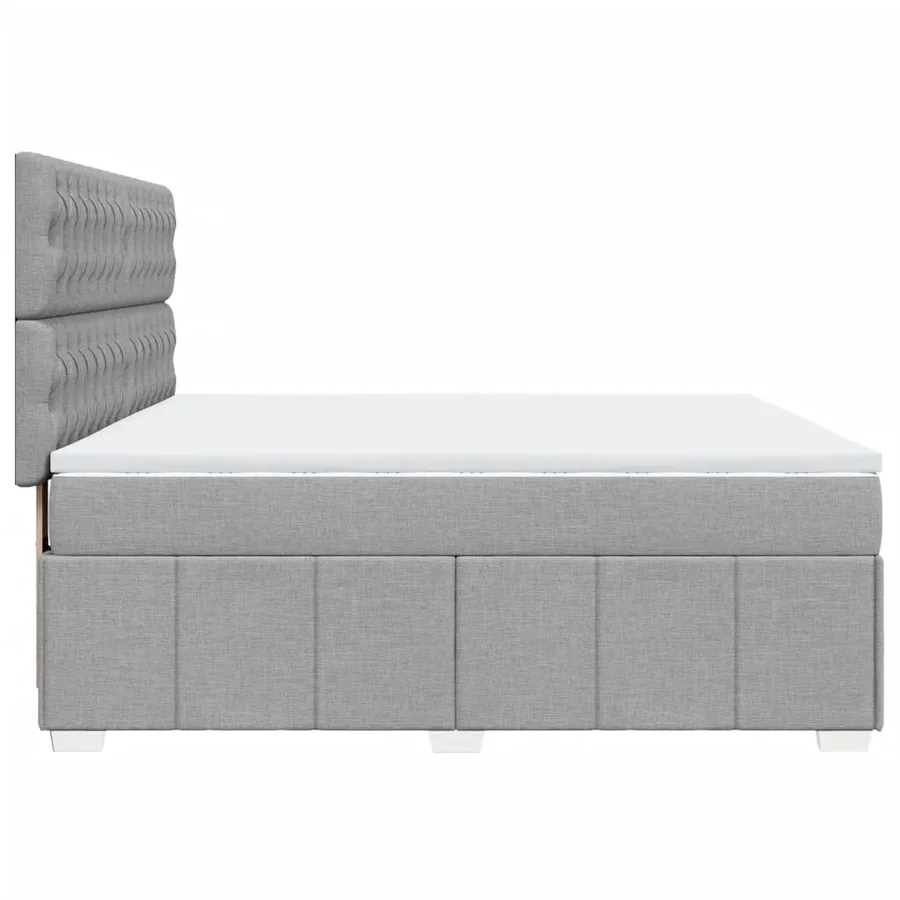 Sommier à lattes de lit avec matelas Gris clair 180x200cm Tissu - 7
