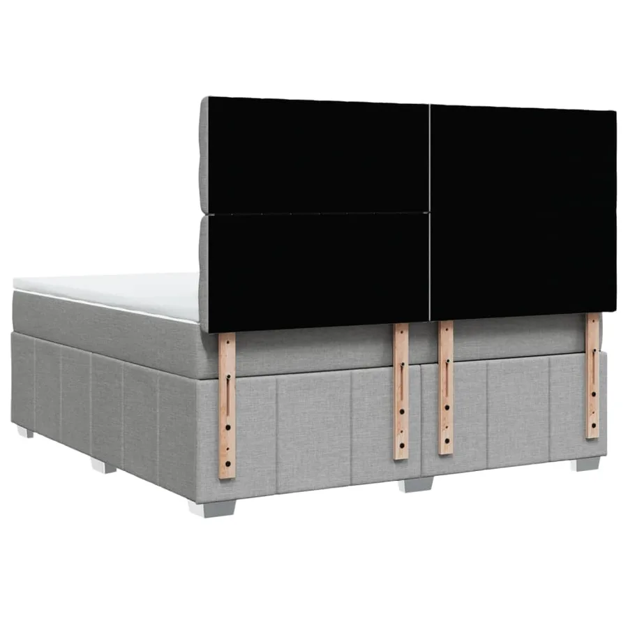 Sommier à lattes de lit avec matelas Gris clair 180x200cm Tissu - 8