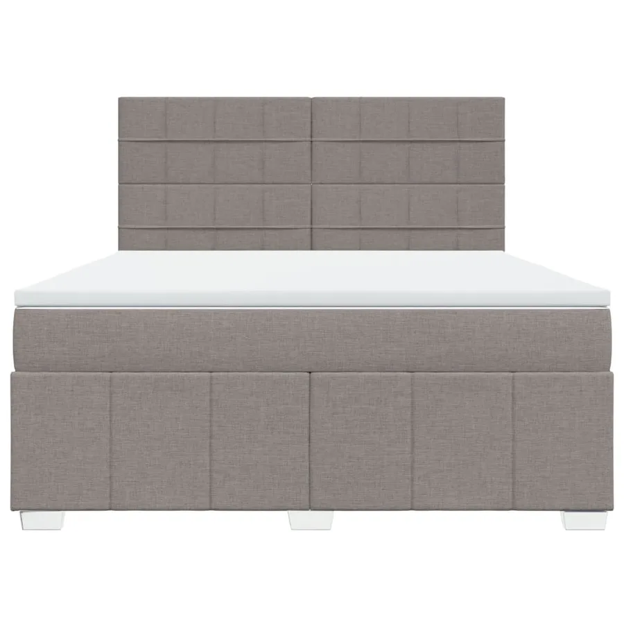 Sommier à lattes de lit avec matelas Taupe 180x200 cm Tissu - 4
