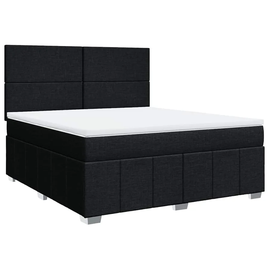 Sommier à lattes de lit avec matelas Noir 180x200 cm Tissu - 3