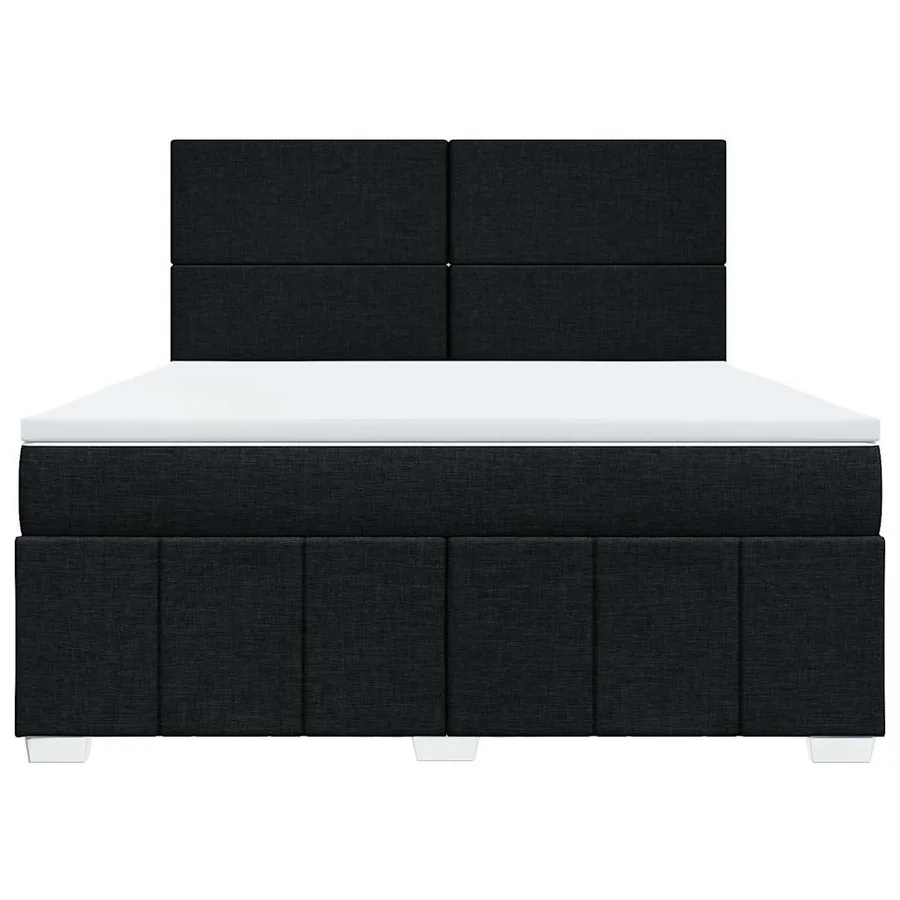Sommier à lattes de lit avec matelas Noir 180x200 cm Tissu - 6