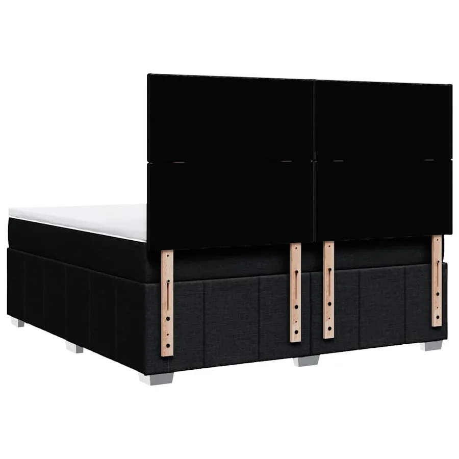 Sommier à lattes de lit avec matelas Noir 180x200 cm Tissu - 8