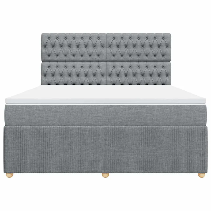 Sommier à lattes de lit avec matelas Gris clair 180x200cm Tissu - 6