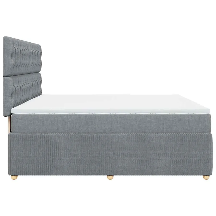 Sommier à lattes de lit avec matelas Gris clair 180x200cm Tissu - 7