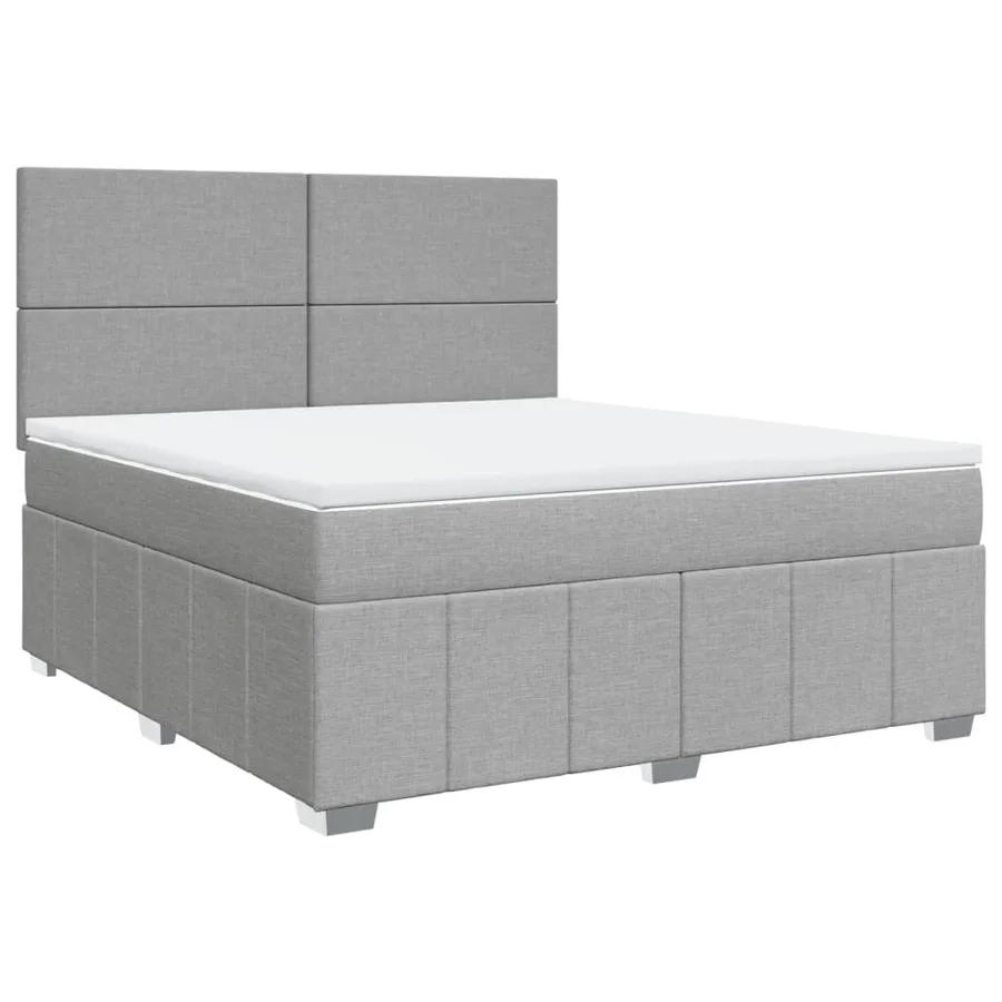 Sommier à lattes de lit avec matelas Gris clair 180x200cm Tissu - 3
