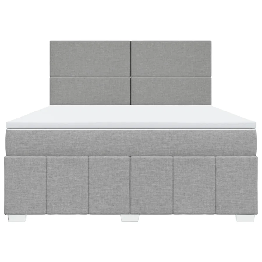 Sommier à lattes de lit avec matelas Gris clair 180x200cm Tissu - 6