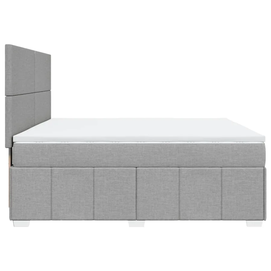 Sommier à lattes de lit avec matelas Gris clair 180x200cm Tissu - 7