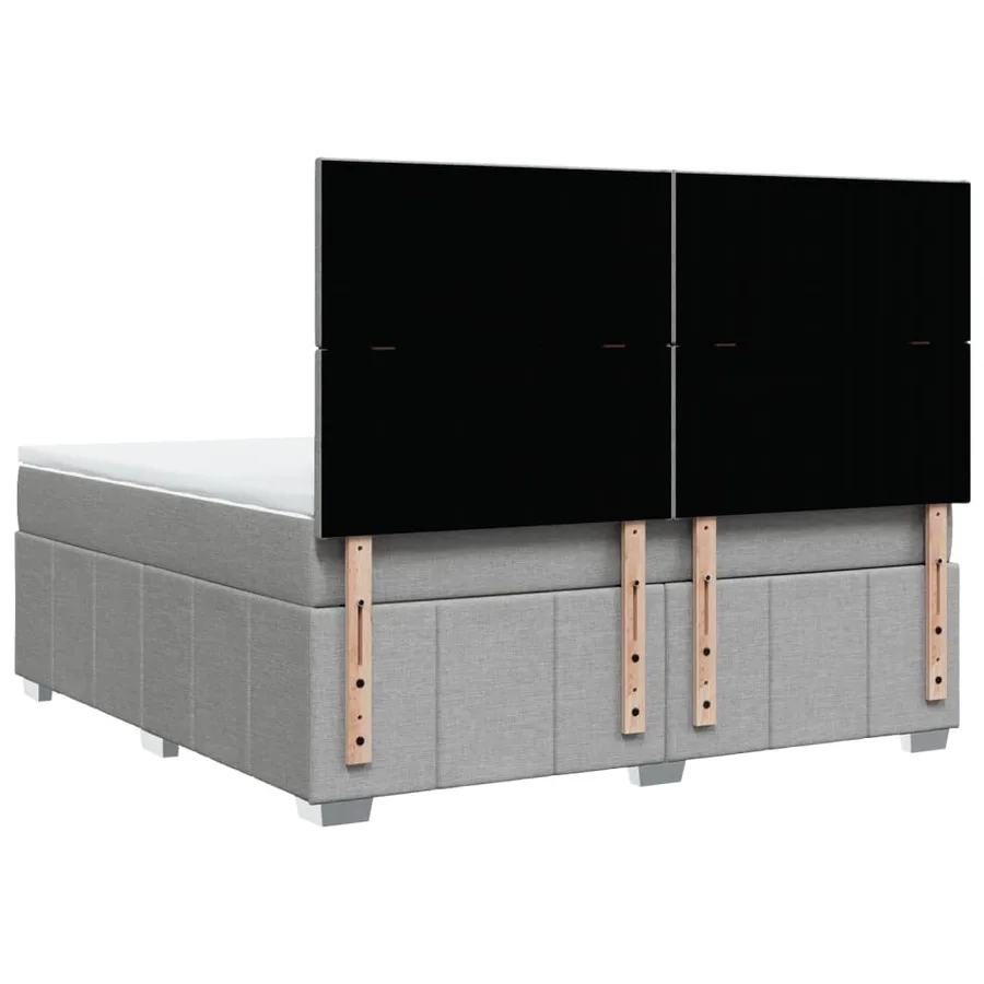 Sommier à lattes de lit avec matelas Gris clair 180x200cm Tissu - 8