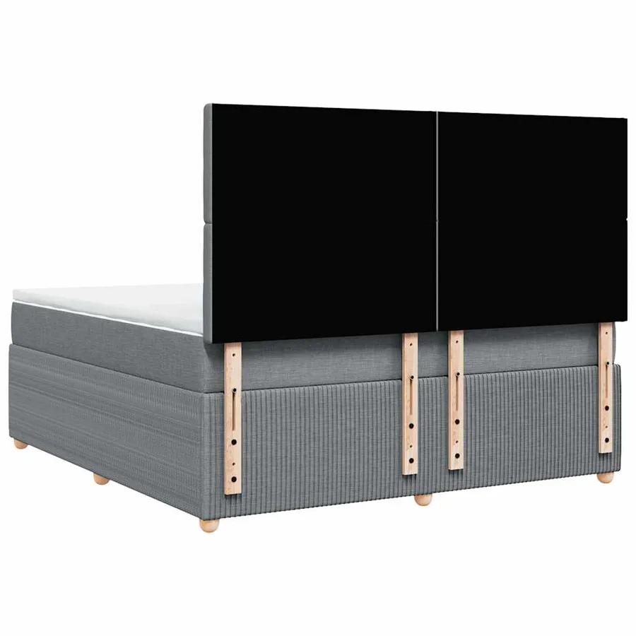 Sommier à lattes de lit avec matelas Gris clair 180x200cm Tissu - 8