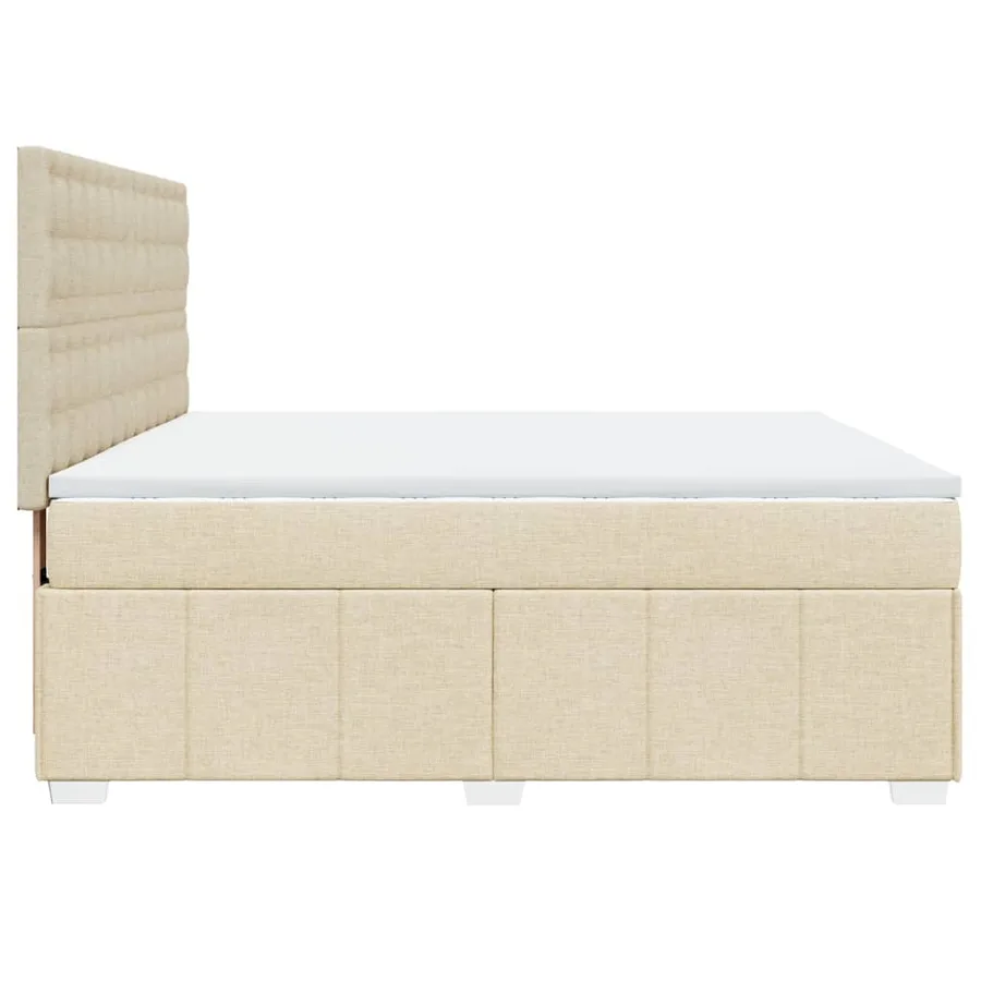Sommier à lattes de lit avec matelas Crème 180x200 cm Tissu - 5