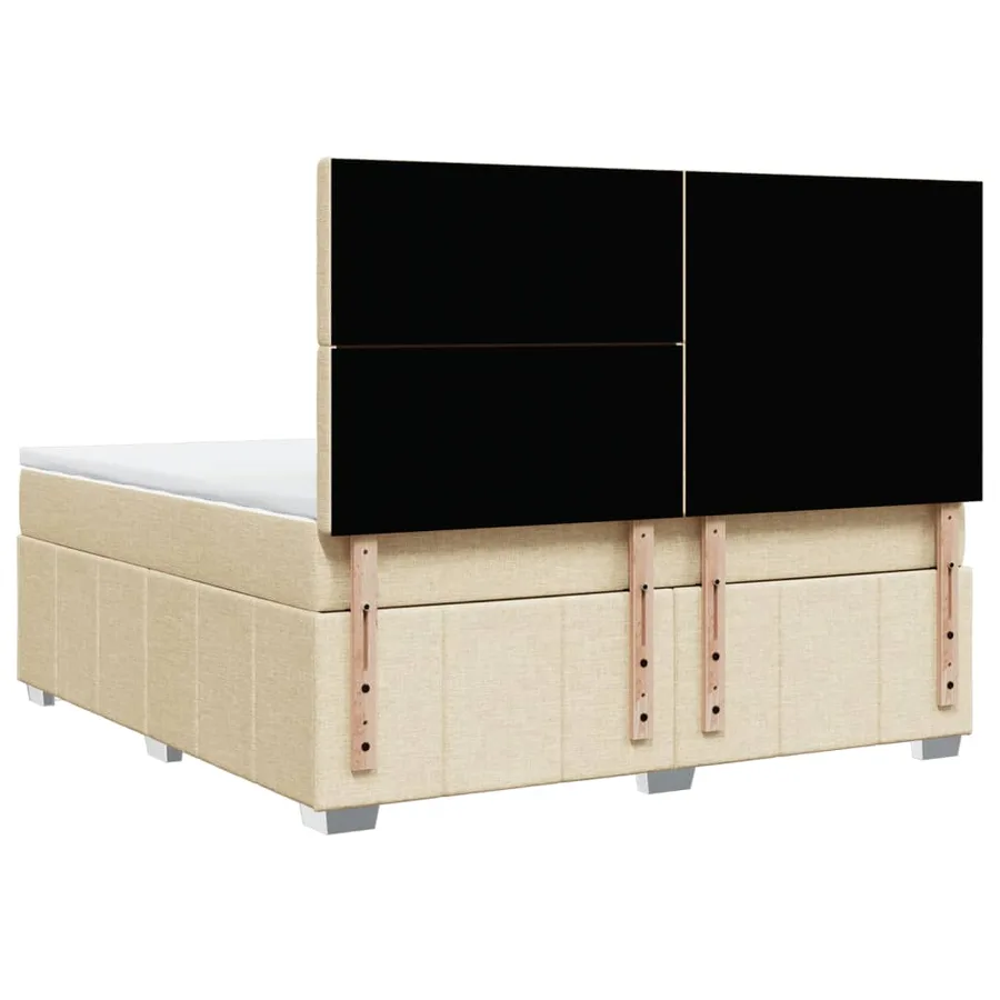 Sommier à lattes de lit avec matelas Crème 180x200 cm Tissu - 6