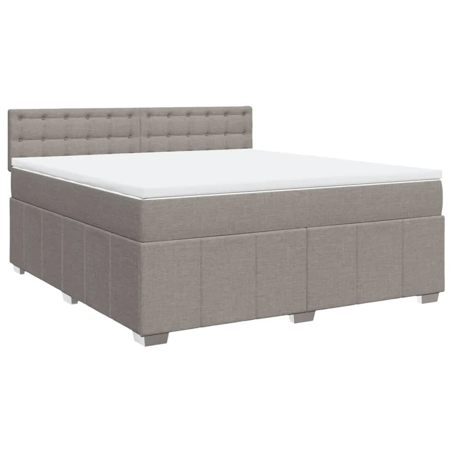 Sommier à lattes de lit avec matelas Taupe 180x200 cm Tissu - 2