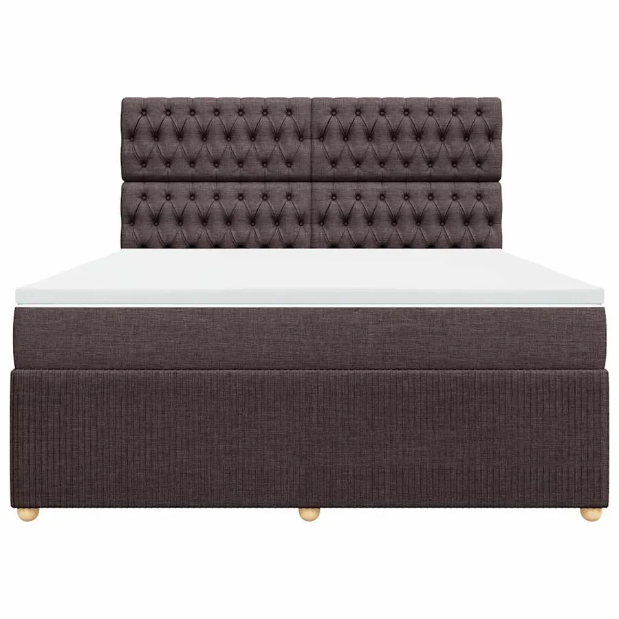 Sommier à lattes de lit avec matelas Marron foncé 180x200 cm - 4