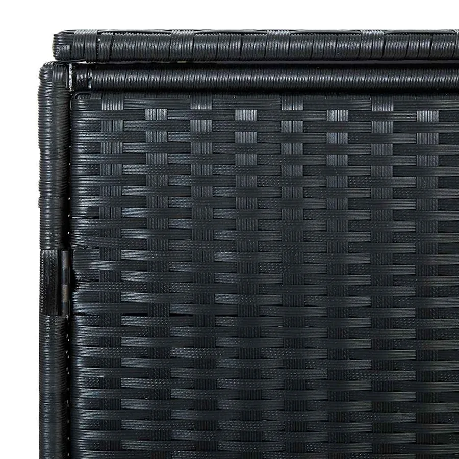 Abris pour poubelle double Résine tressée Noir 148x80x111 cm - 9