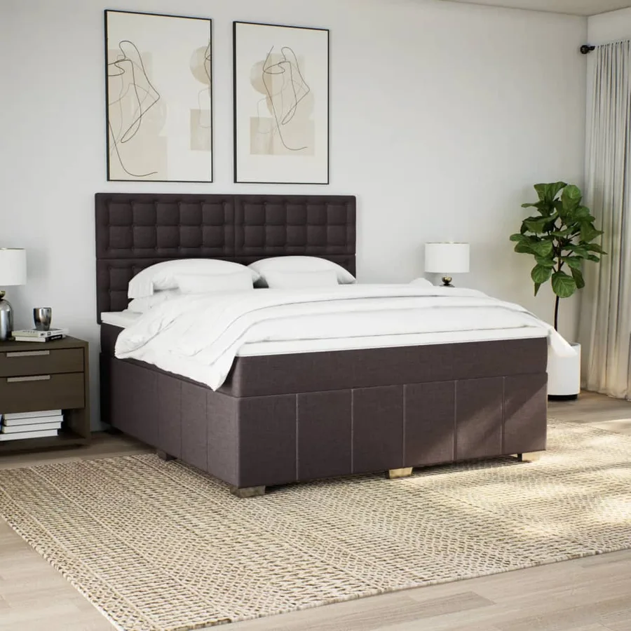 Sommier à lattes de lit avec matelas Marron foncé 180x200 cm - 3