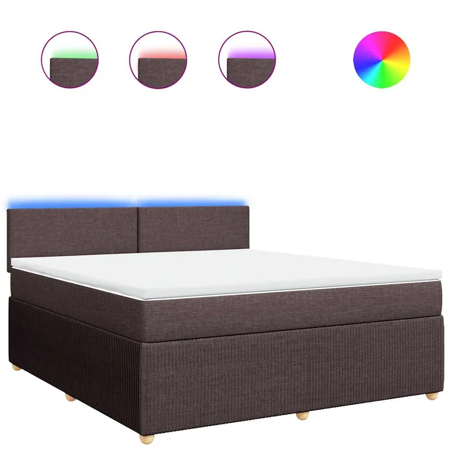 Sommier à lattes de lit avec matelas Marron foncé 180x200 cm - 2
