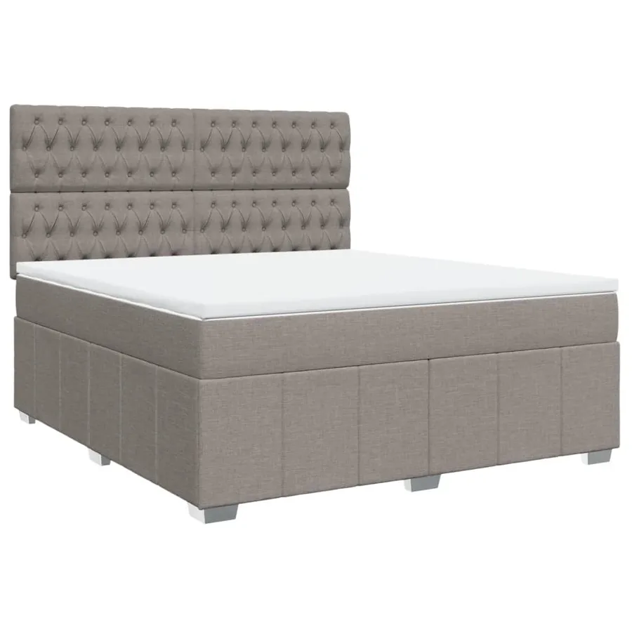 Sommier à lattes de lit avec matelas Taupe 180x200 cm Tissu - 2