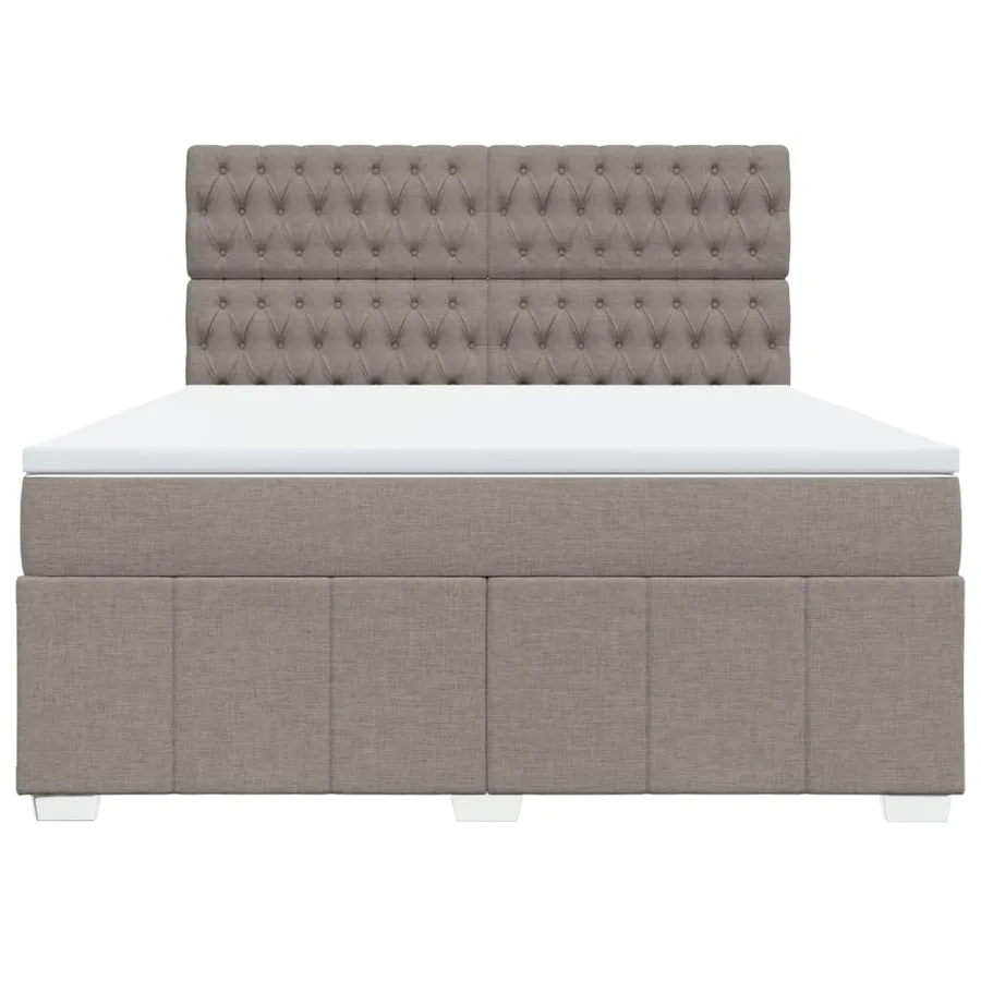Sommier à lattes de lit avec matelas Taupe 180x200 cm Tissu - 4