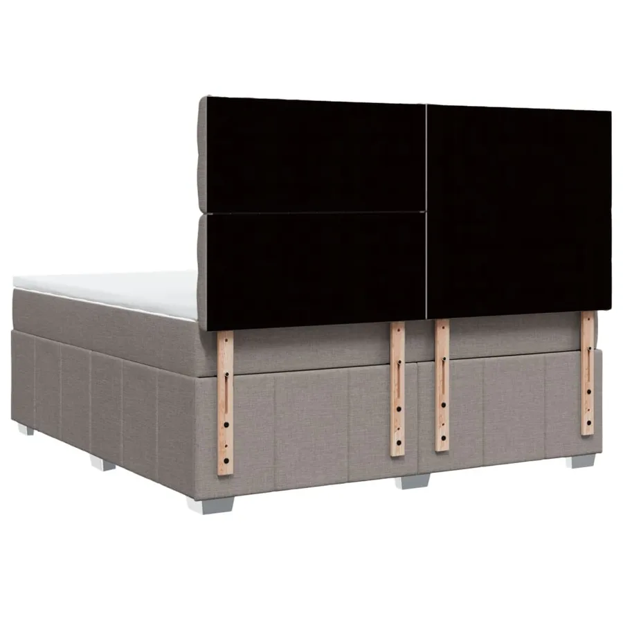 Sommier à lattes de lit avec matelas Taupe 180x200 cm Tissu - 6